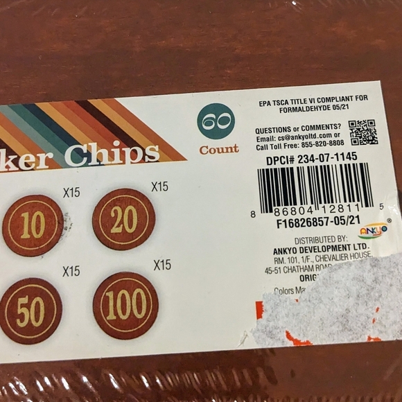 Ankyo 60 Count Poker Chips Set‎ with Rack, New In Sealed Box - Picture 4 of 7